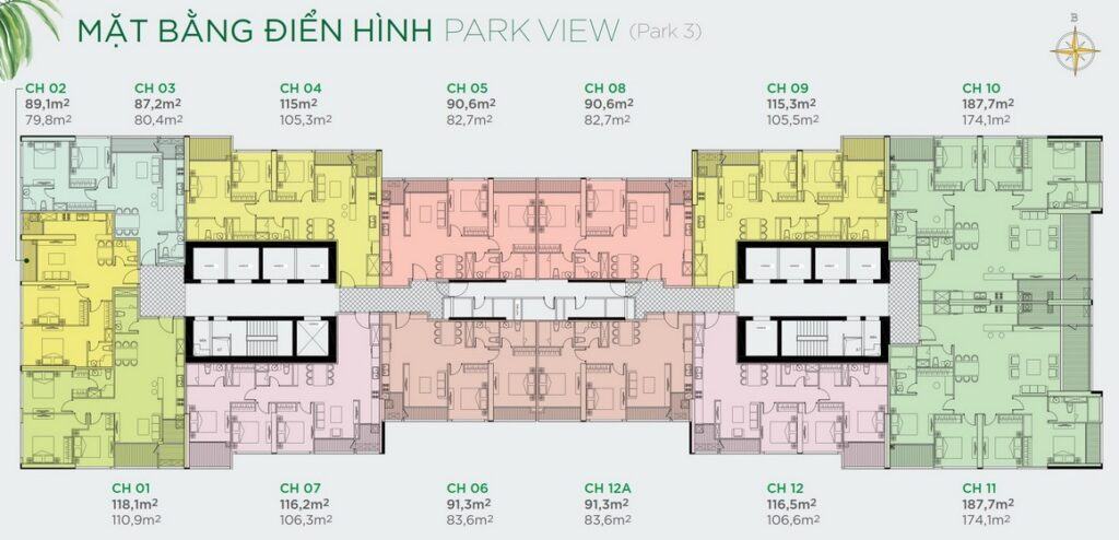 Mặt Bằng Tòa Park 3 Vinhomes Central Park: Sơ Đồ Tầng, Layout Chi Tiết & Bảng Giá 2026