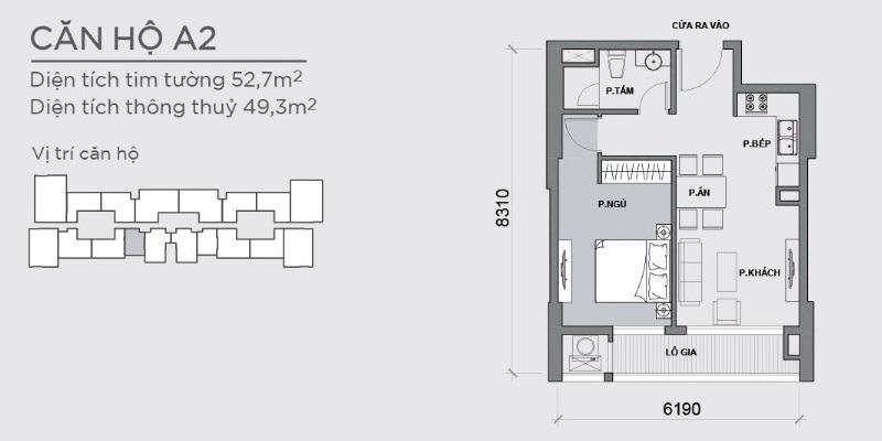 layout căn hộ 1Pn Park 6A