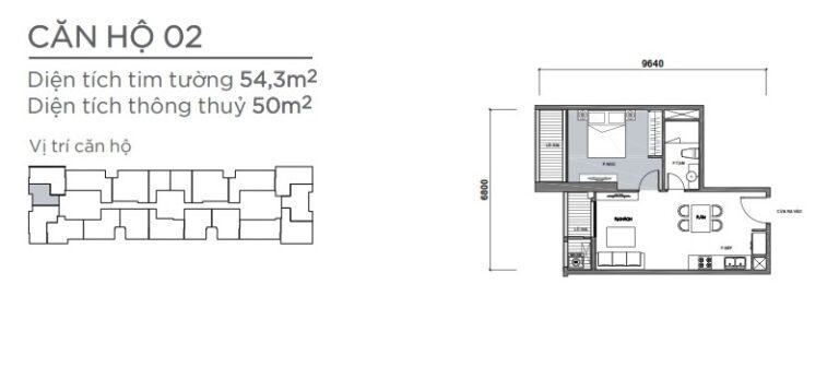 Cho thuê căn hộ văn phòng (Officetel) 54m2 nội thất cơ bản tòa Park 7 Vinhomes Central Park